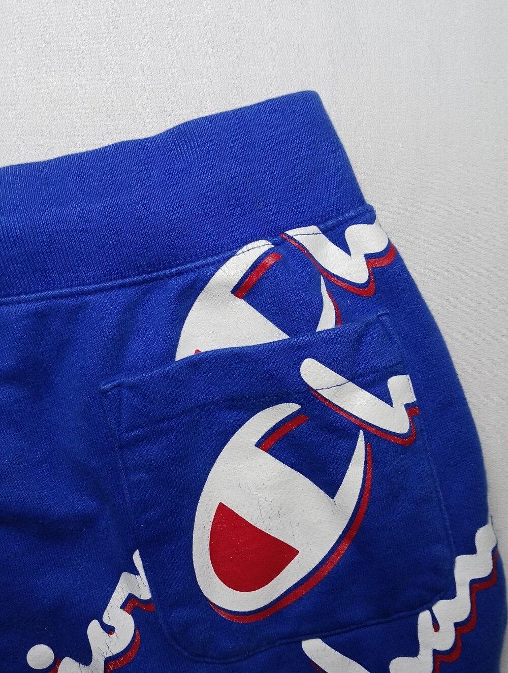 Vintage Champion Mens Reverse Weave Joggers Medium Blue Dropshadow Print P3700 - Picture 9 of 13